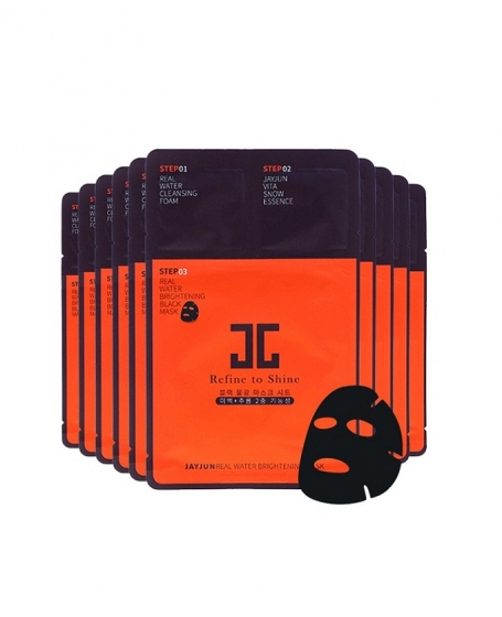 JAYJUN REAL WATER BRIGHTENING BLACK MASK PACK - 10PCS